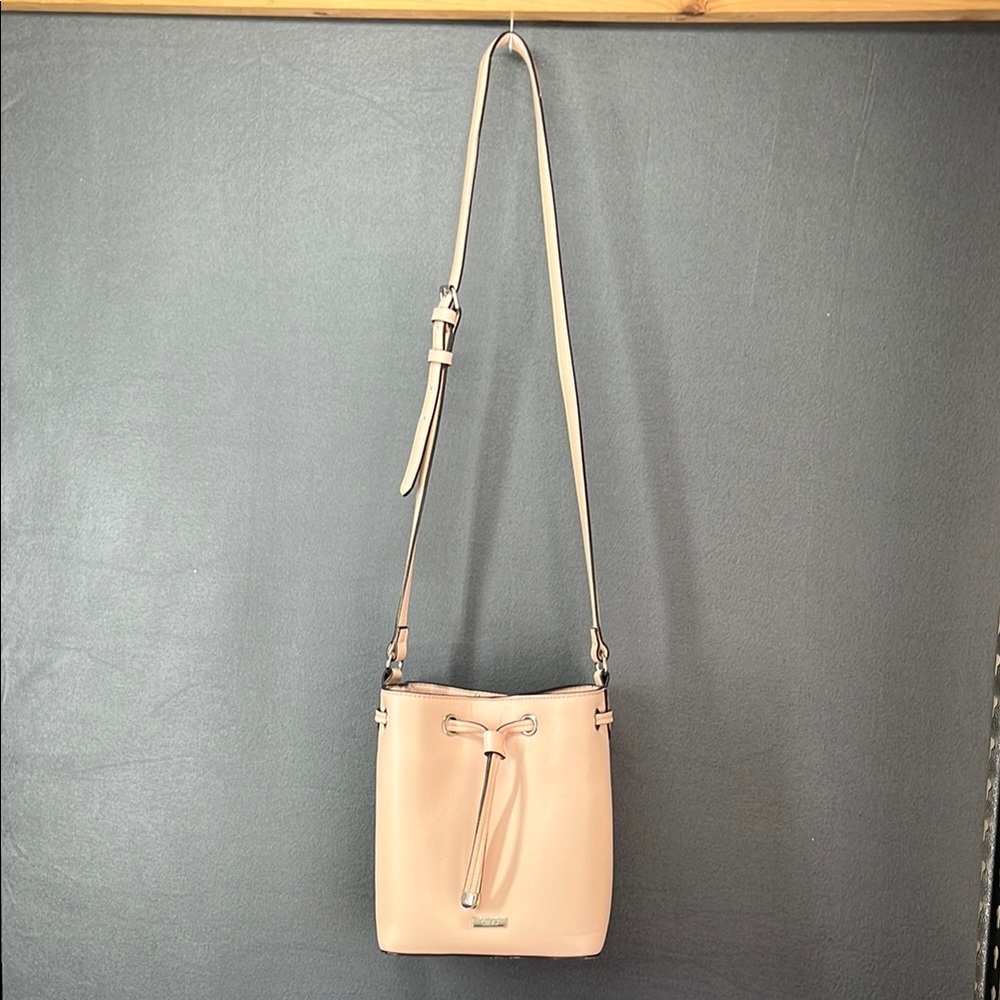 Chaps Pink Beige Crossbody Bucket Bag